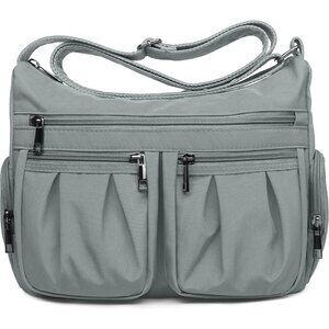 Women Light Grey-m Nylon Water Resistant Anti Theft Crossbody Shoulder Bag